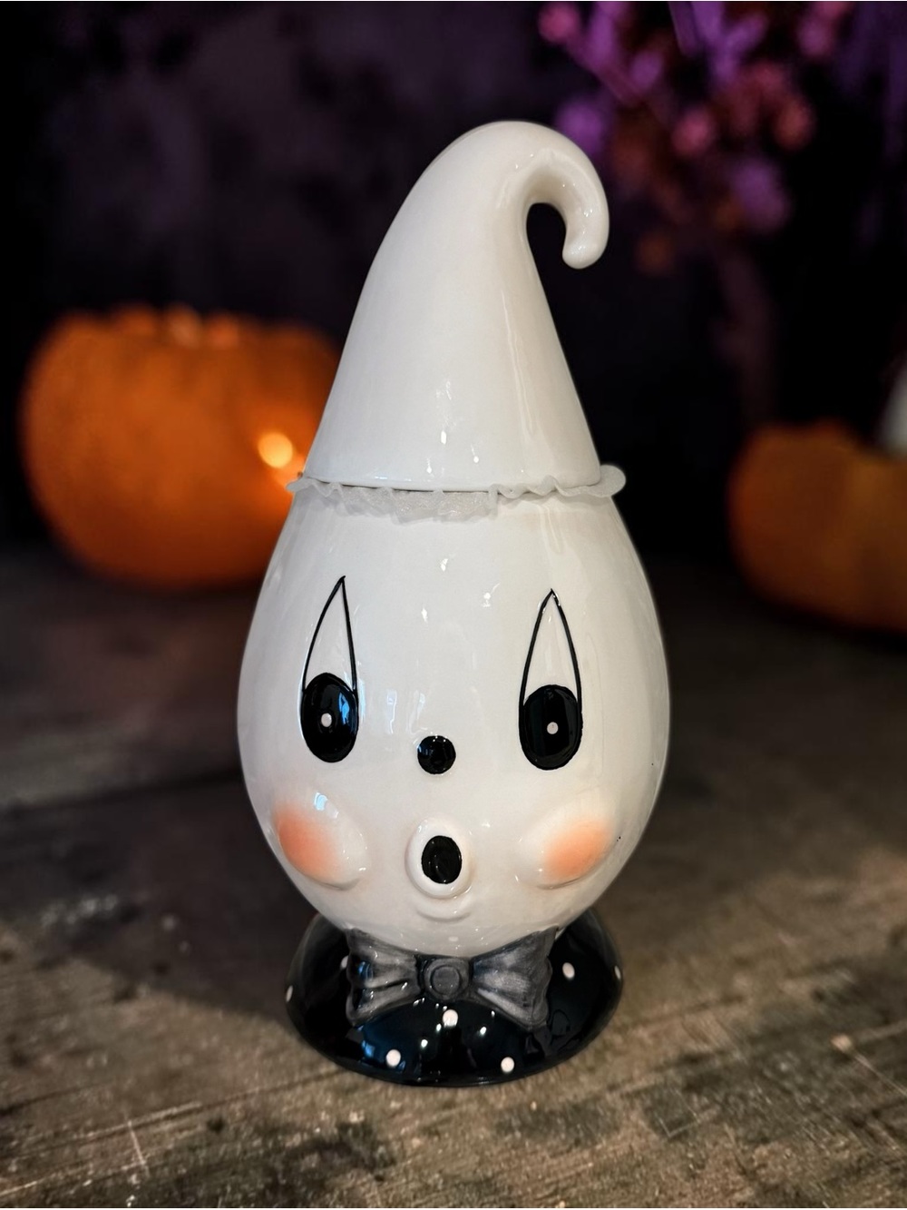 New Johanna parkeVintage Ceramic Ghost Candy / cookie jar